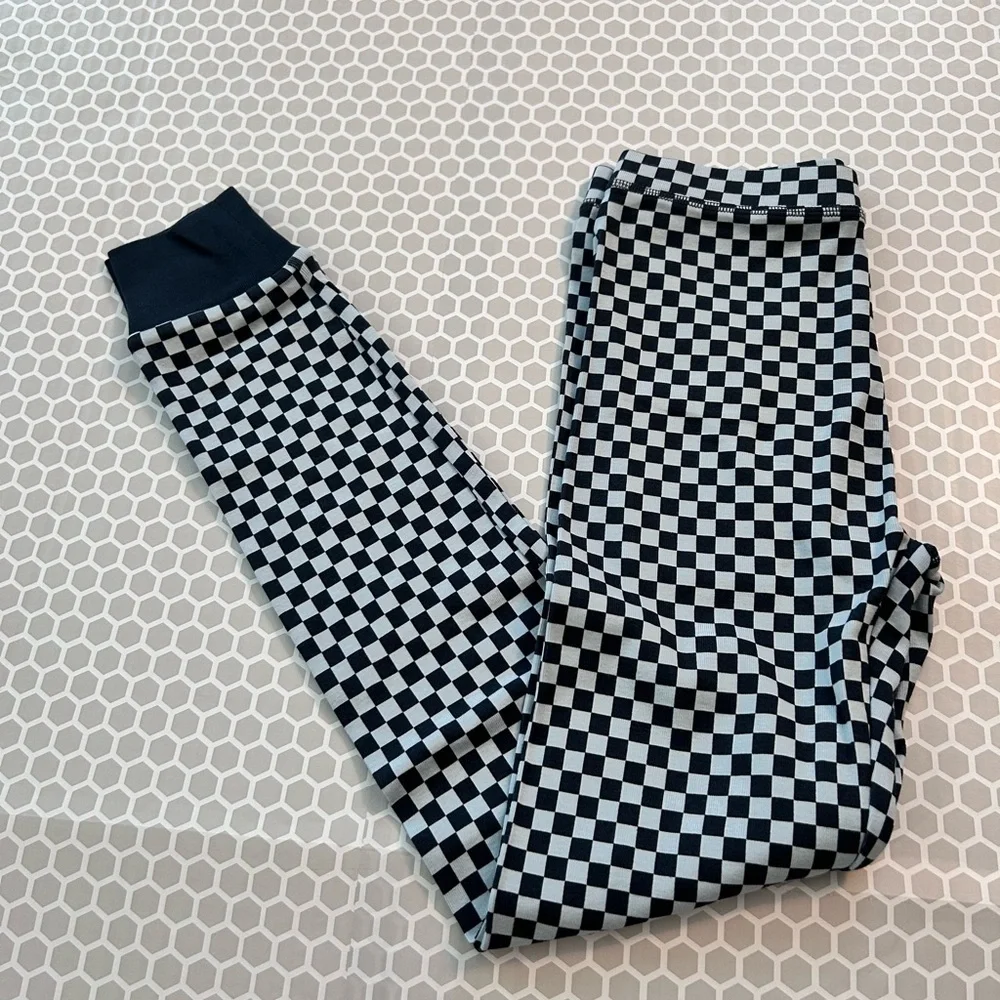 NWT J Crew Crewcuts Navy and Light Blue Checkerboard Kids Pajama Set Size 10